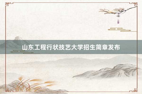 山东工程行状技艺大学招生简章发布